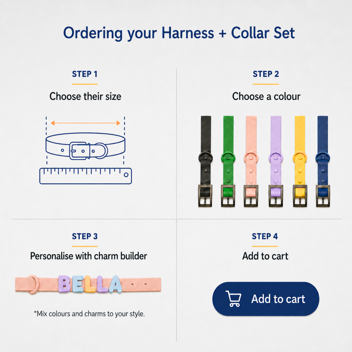 Collar & Harness Set - Personalised
