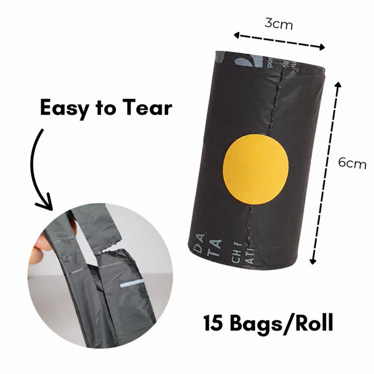 120 Bags - Strong, leak-proof dog waste bags with tie handles
